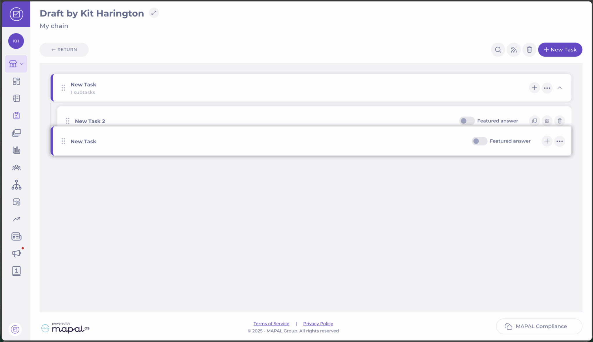 Create a task within a form - Knowledge Base