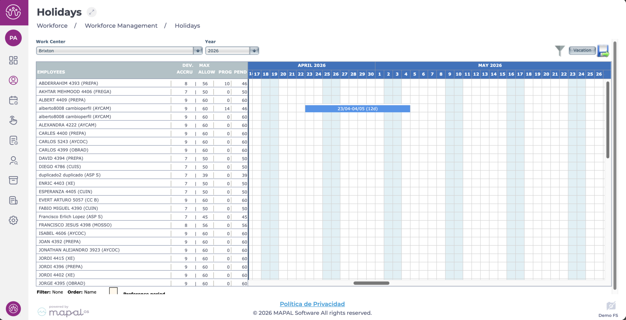 Add holiday days - Knowledge Base