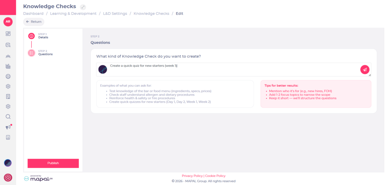Create Knowledge Checks (Quizzes) - Knowledge Base