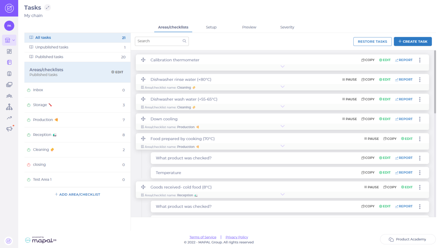 Enable or disable an area - Knowledge Base