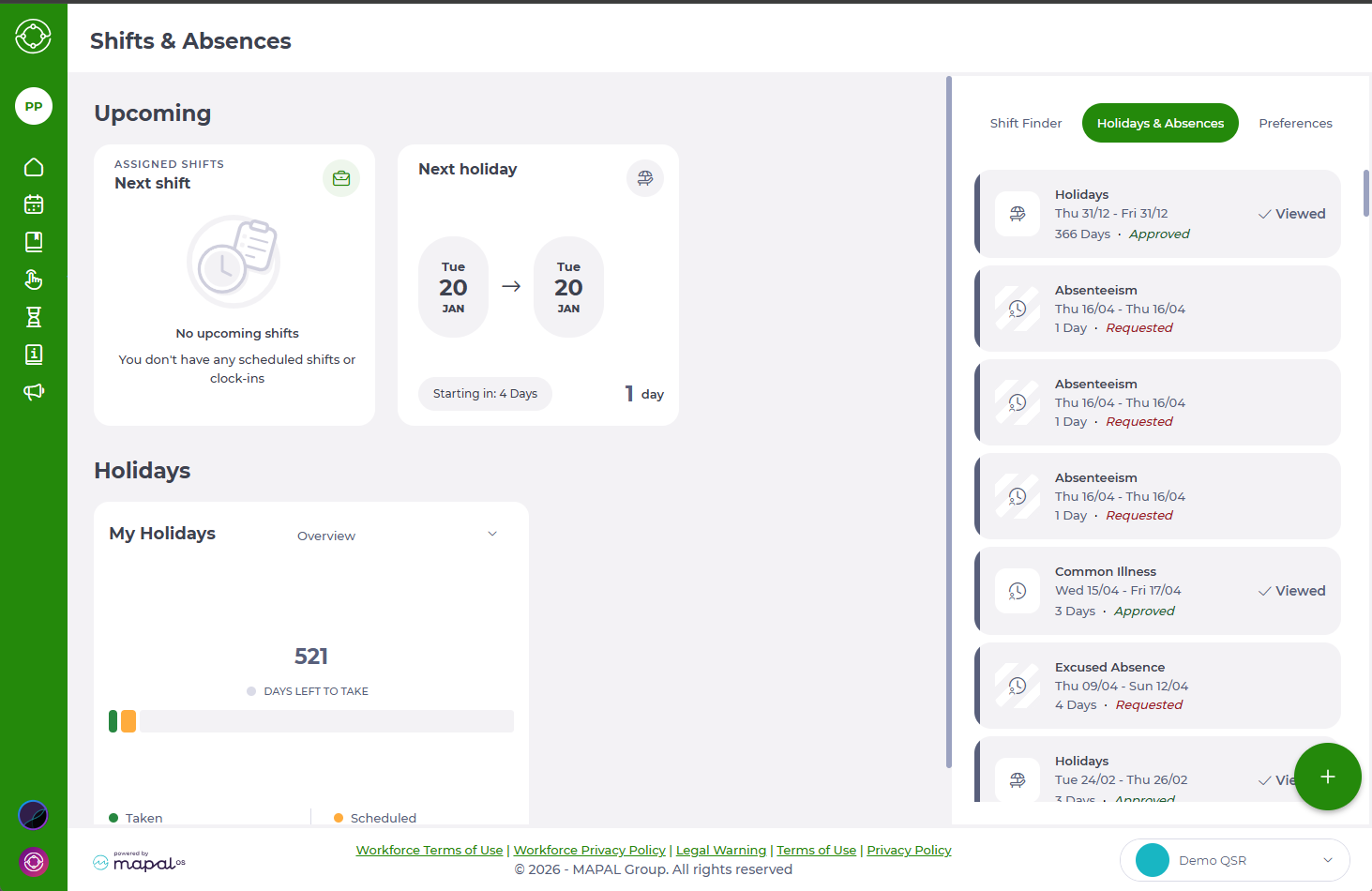 View your assigned shifts and absences - Knowledge Base