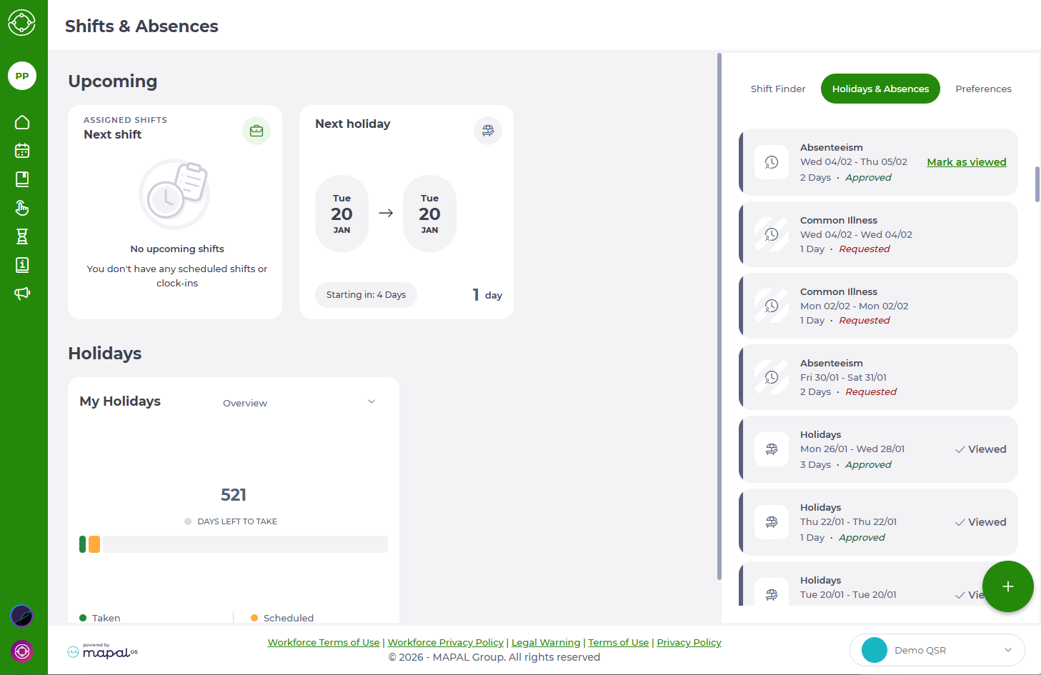 View your assigned shifts and absences - Knowledge Base