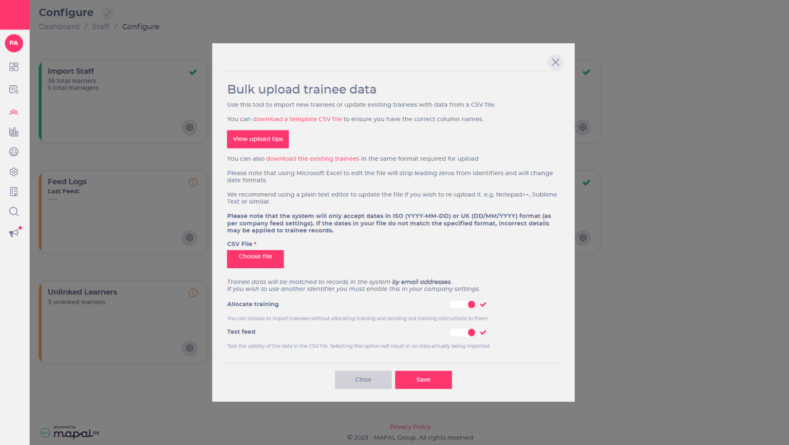 Upload learners (as a batch) - Knowledge Base