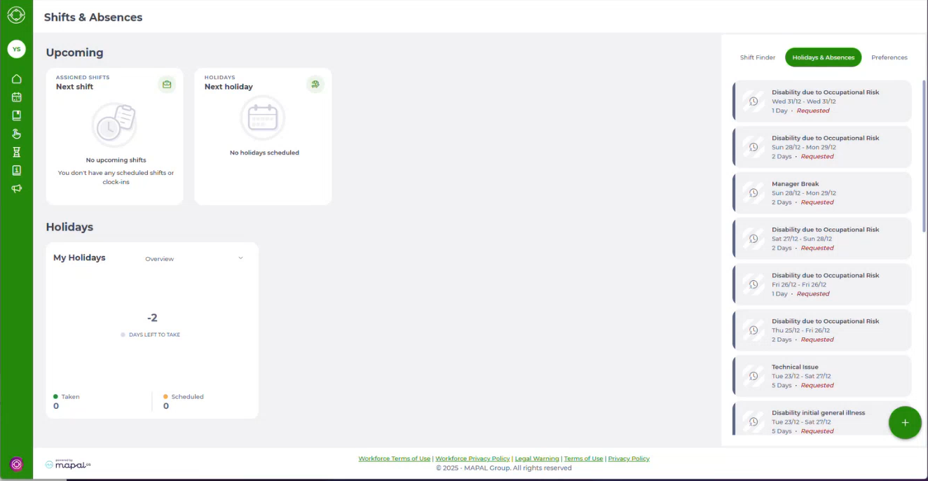 Create a new absence request - Knowledge Base