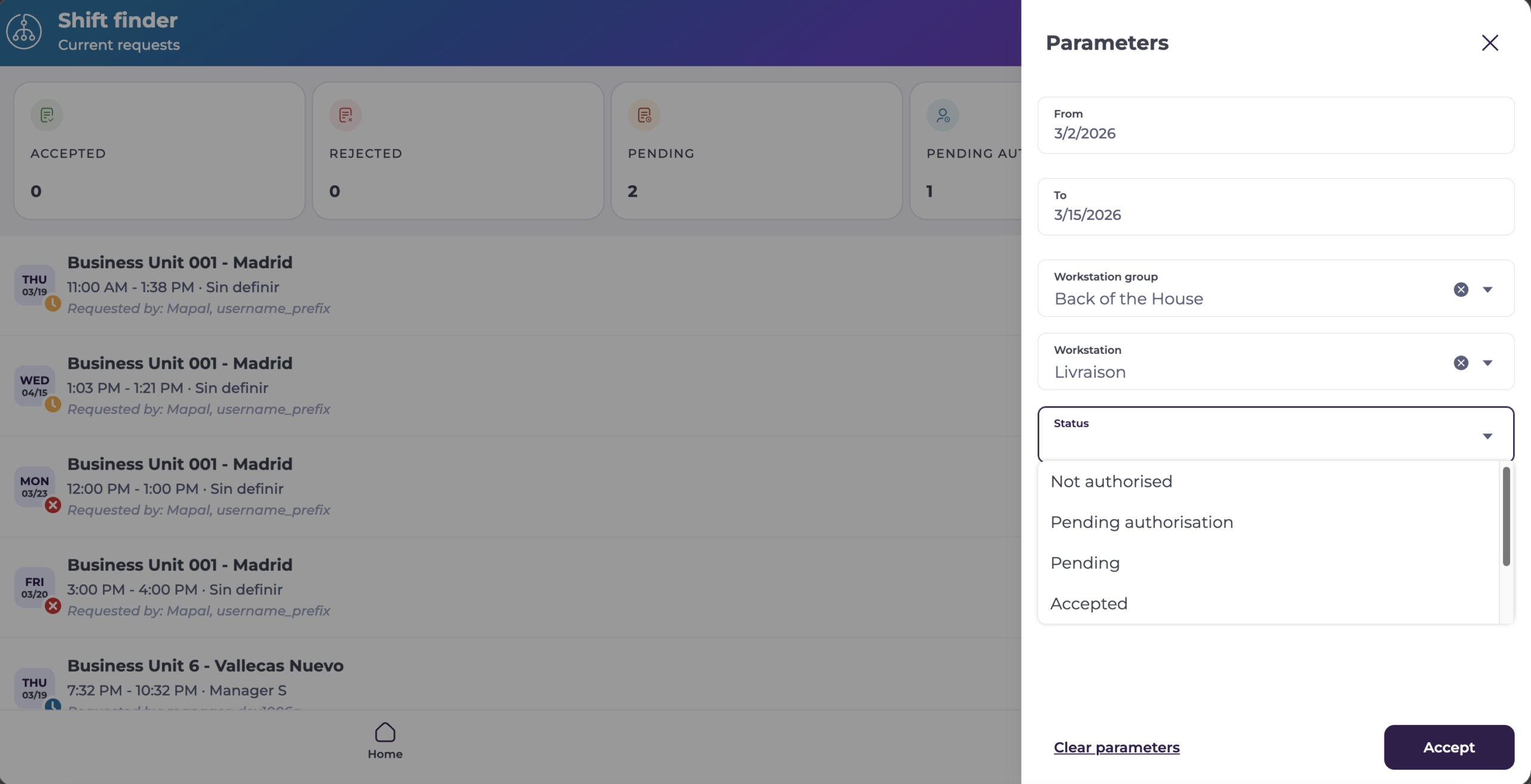 View open shift requests - Knowledge Base