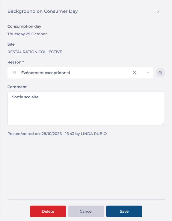 The context window after saving, with the Posted/edited on line