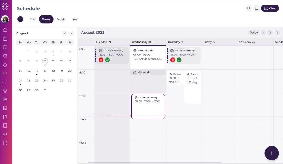 Planning Mapal One en vue Semaine avec un événement accepté